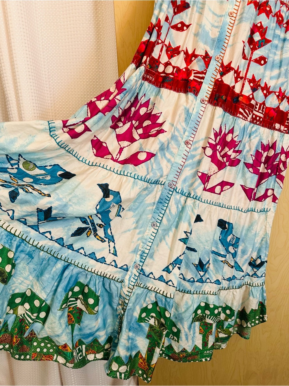 FARM Rio Multi‑Color Floral Tie‑Dye Maxi Dress - Picture 3 of 14